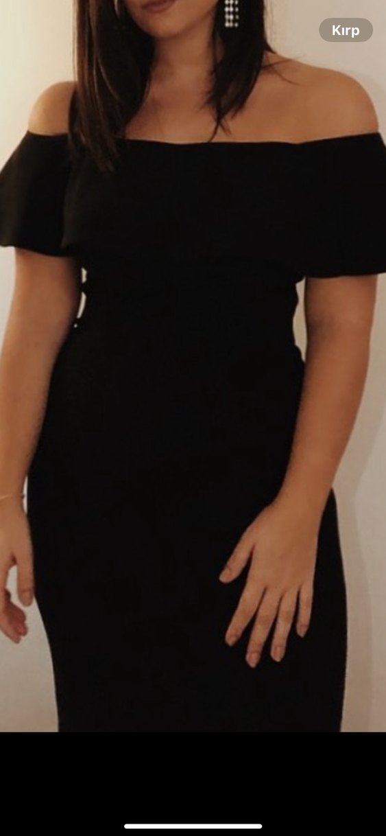 Siyah Drapeli Uzun Abiye Elbise - Görsel 4