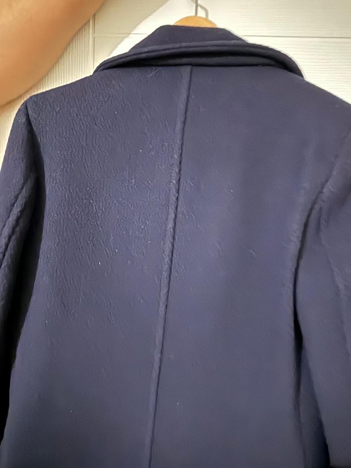 Çift Düğmeli Lacivert Kaban - Görsel 4