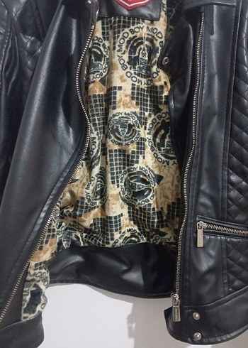 Siyah Deri Biker Ceket - Görsel 2