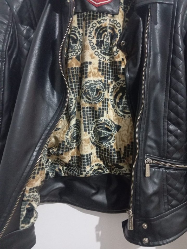 Siyah Deri Biker Ceket - Görsel 2