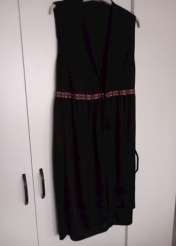 Nakış Detaylı Siyah Hamile Uzun Tunik - Görsel 2