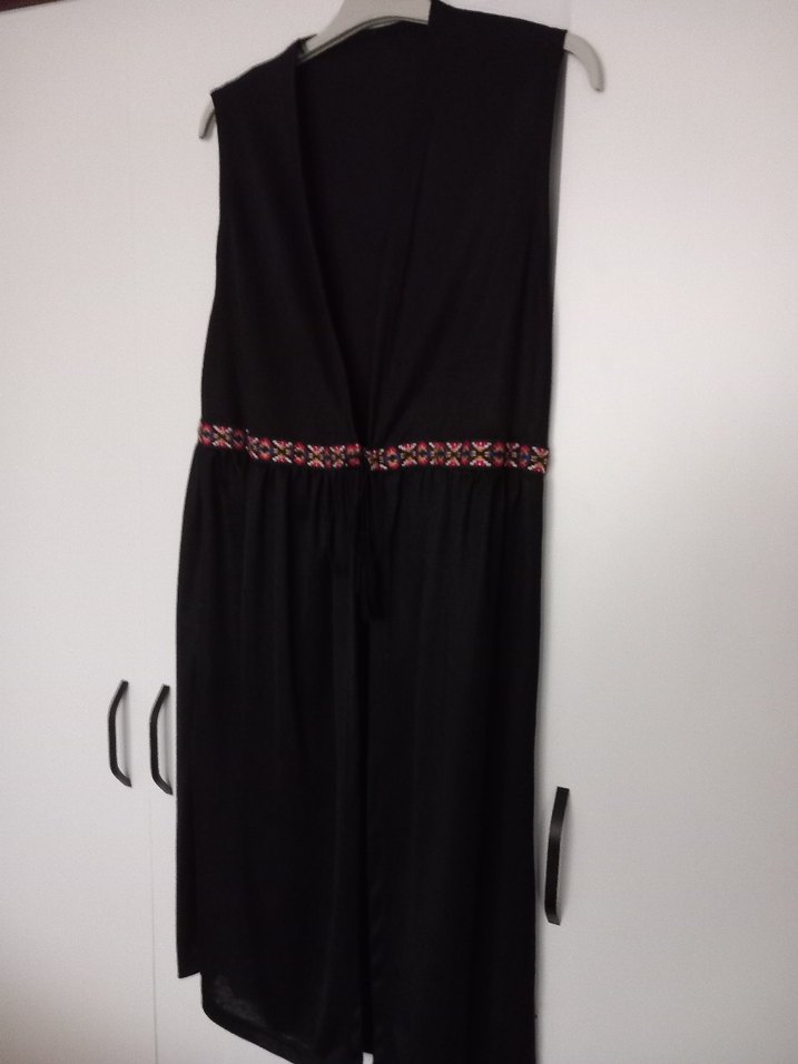 Nakış Detaylı Siyah Hamile Uzun Tunik - Görsel 5