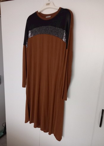 Uzun Kollu Kahverengi Kadın Tunik - Görsel 3