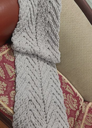 Gri Örgü şal - Görsel 2