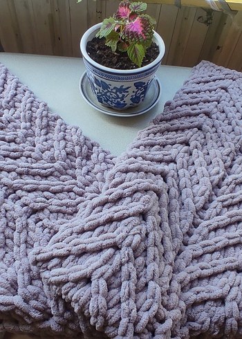 Gri Örgü şal - Görsel 3