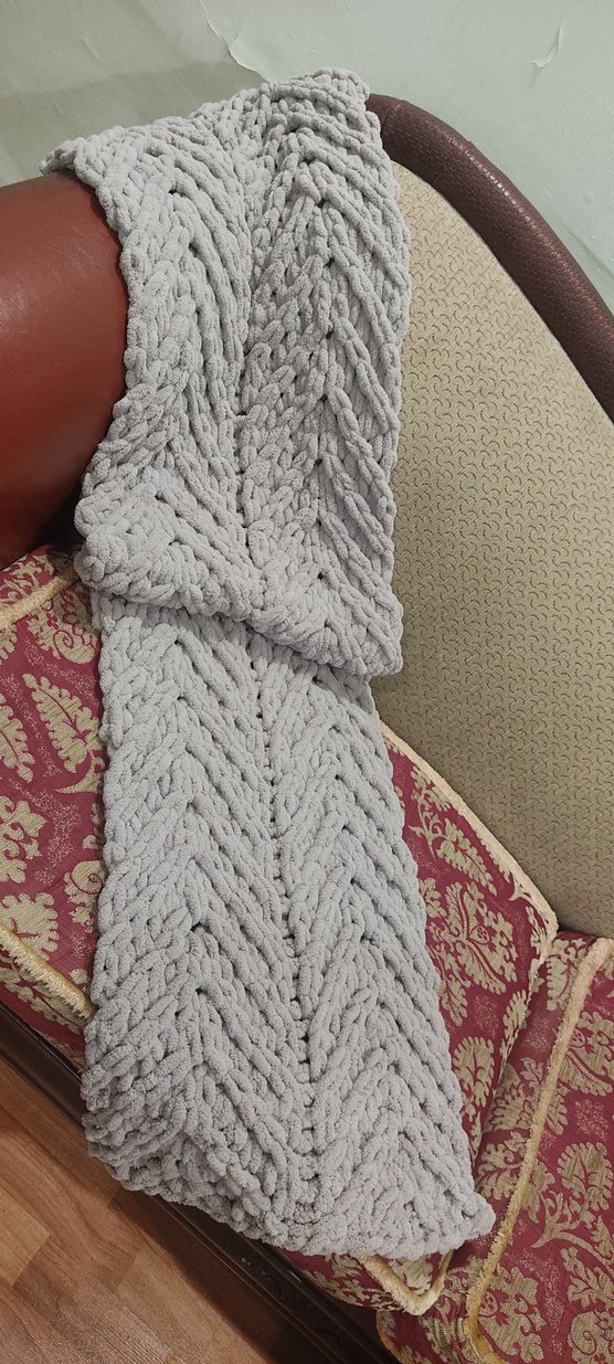 Gri Örgü şal - Görsel 2