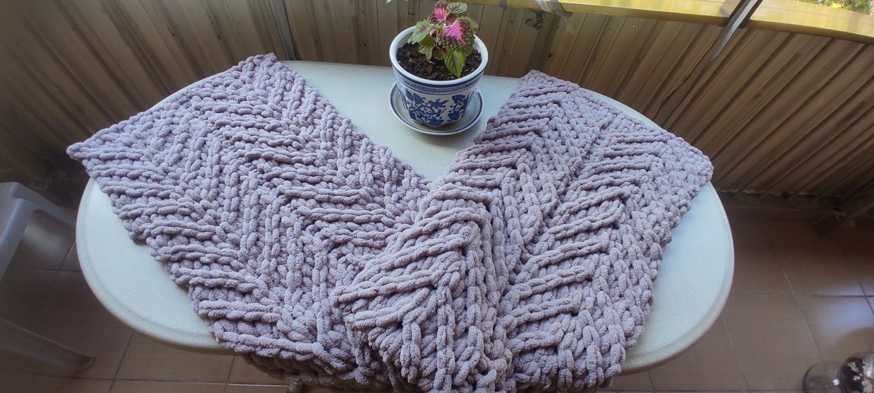 Gri Örgü şal - Görsel 3