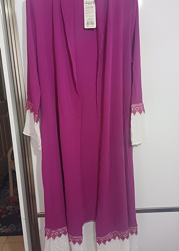 Uzun Mor Bohem Kadın abaya - Görsel 2