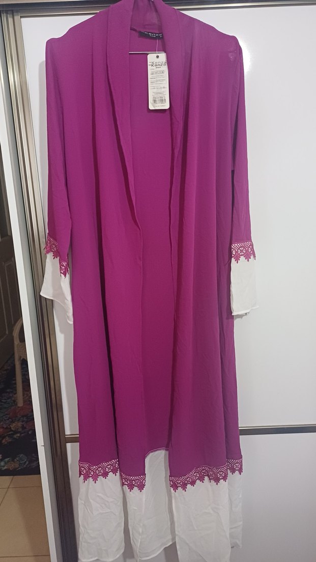 Uzun Mor Bohem Kadın abaya - Görsel 2