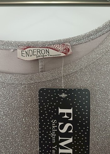 Gri Uzun Kollu simli tunik - Görsel 4