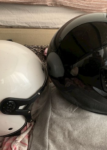 Beyaz Biker Kaskı, Tokalı, Grunge Punk Tarzı - Görsel 3