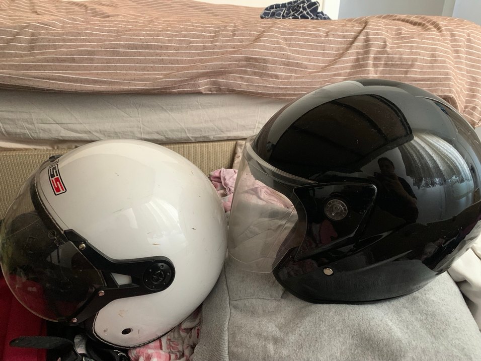 Beyaz Biker Kaskı, Tokalı, Grunge Punk Tarzı - Görsel 5