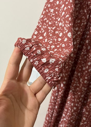 Bordo Bohem Uzun Elbise Zincir Detaylı - Görsel 2