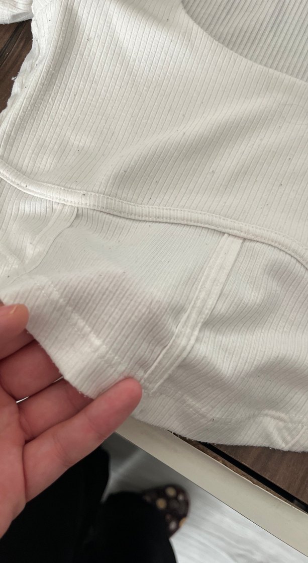 Kadın Beyaz Kısa Kollu Keten Bluz - Görsel 3