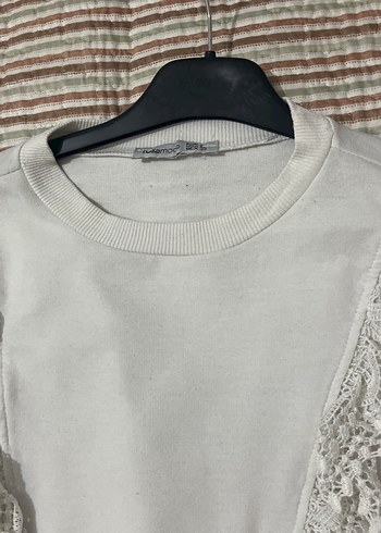 Dantel Detaylı Uzun Kollu Beyaz Kadın Bluz - Görsel 3