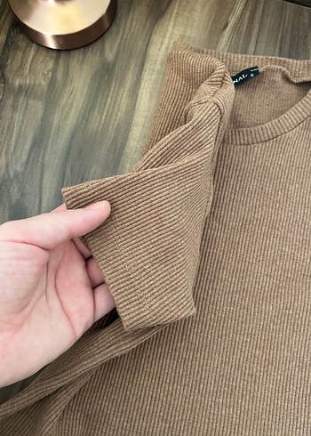 Kahverengi crop kazak - Görsel 2