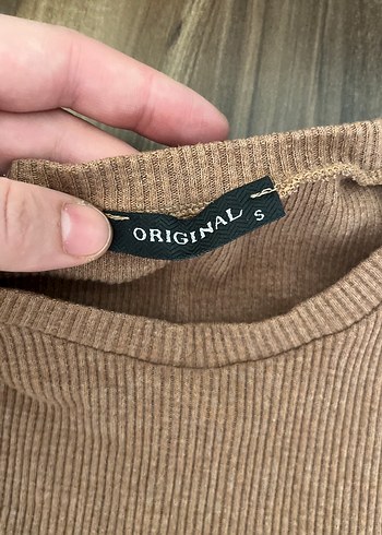 Kahverengi crop kazak - Görsel 3