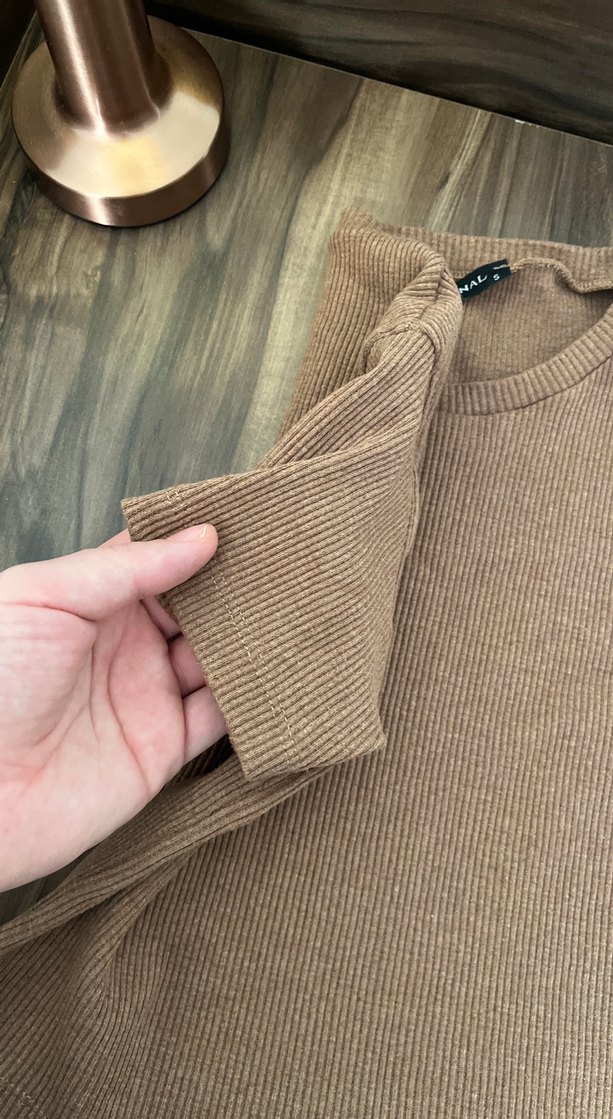 Kahverengi crop kazak - Görsel 2