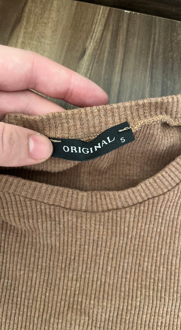 Kahverengi crop kazak - Görsel 3