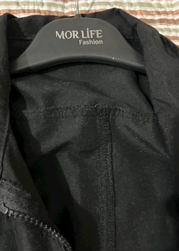 Düğmeli Siyah Uzun Hamile Kabanı - Görsel 3