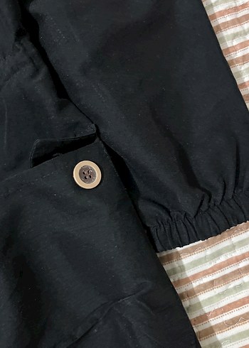 Düğmeli Siyah Uzun Hamile Kabanı - Görsel 2
