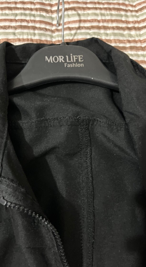 Düğmeli Siyah Uzun Hamile Kabanı - Görsel 3