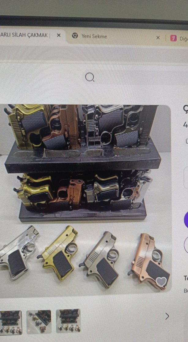 çift yanarli silah figürlü sevgiliye hediye çakmak - Görsel 2