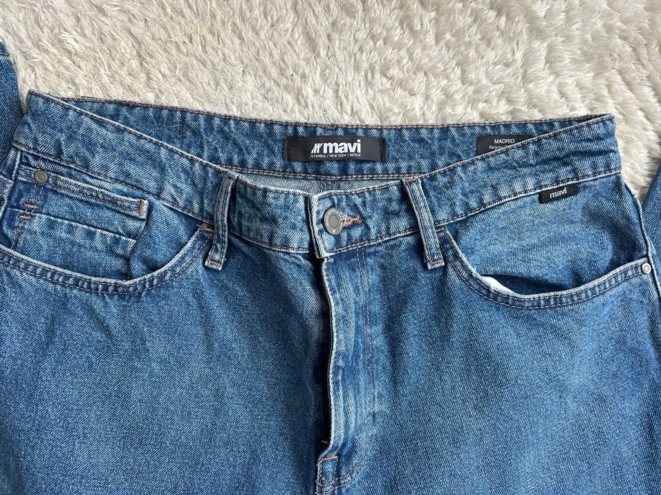 Mavi Rahat Kesim erkek Jean - Görsel 5