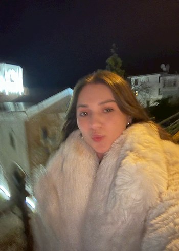 Kadın Beyaz Peluş Yakalı Midi Boy Suni Kürk - Görsel 5