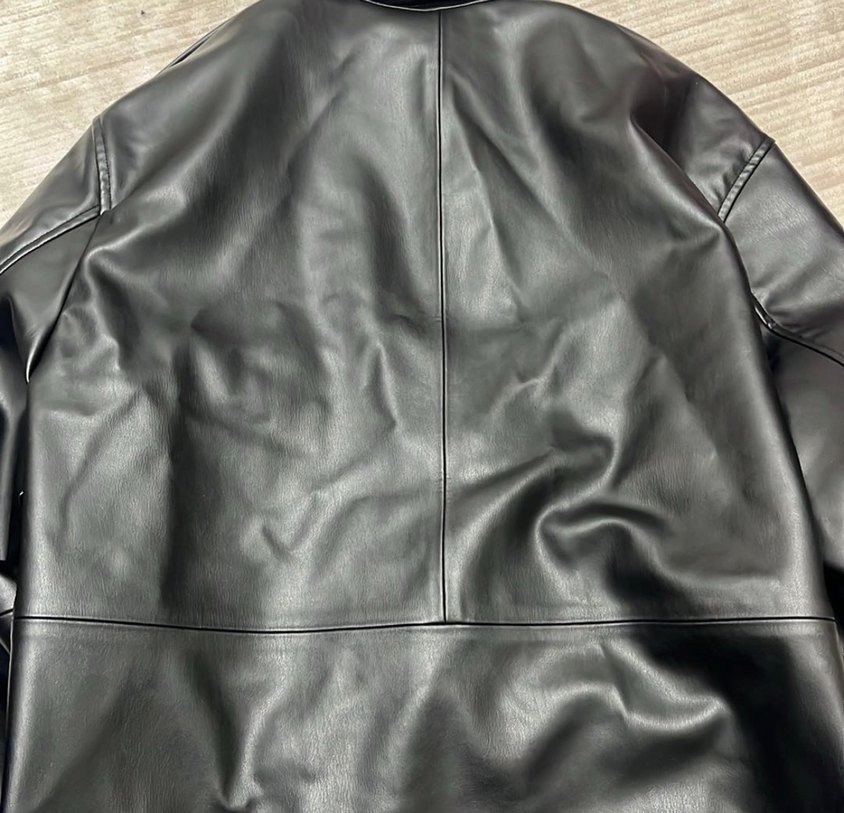 Zara Düğmeli Siyah Deri Erkek Ceket - Görsel 4