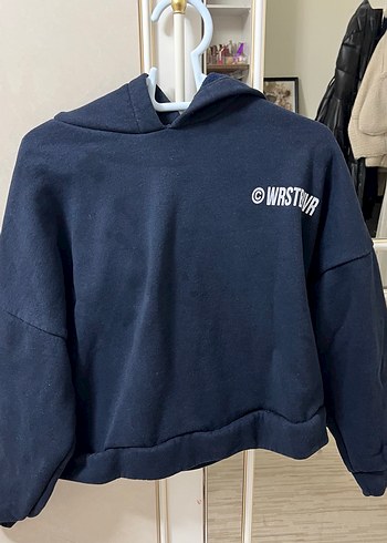 Kadın Lacivert Kapüşonlu Sweatshirt - Görsel 2