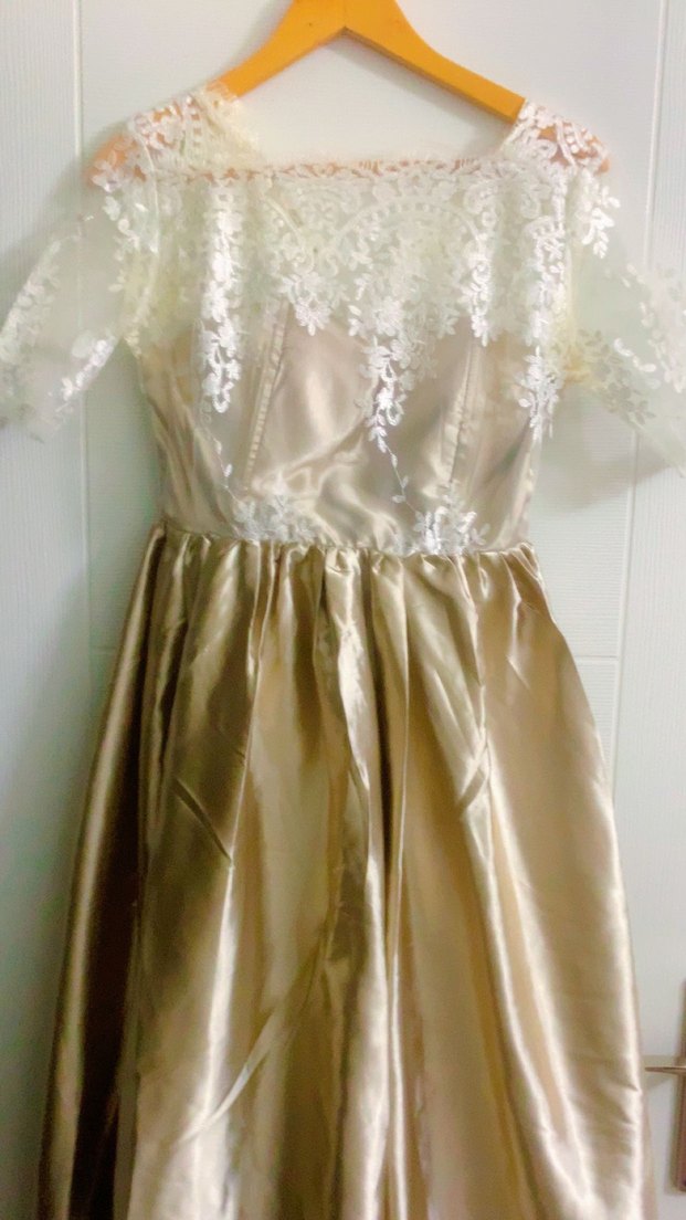 Dantel İşlemeli Straplez Midi Beyaz Nişan Elbisesi - Görsel 2