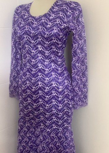 Mor V-Yaka Uzun Kollu Kadın Triko - Görsel 2