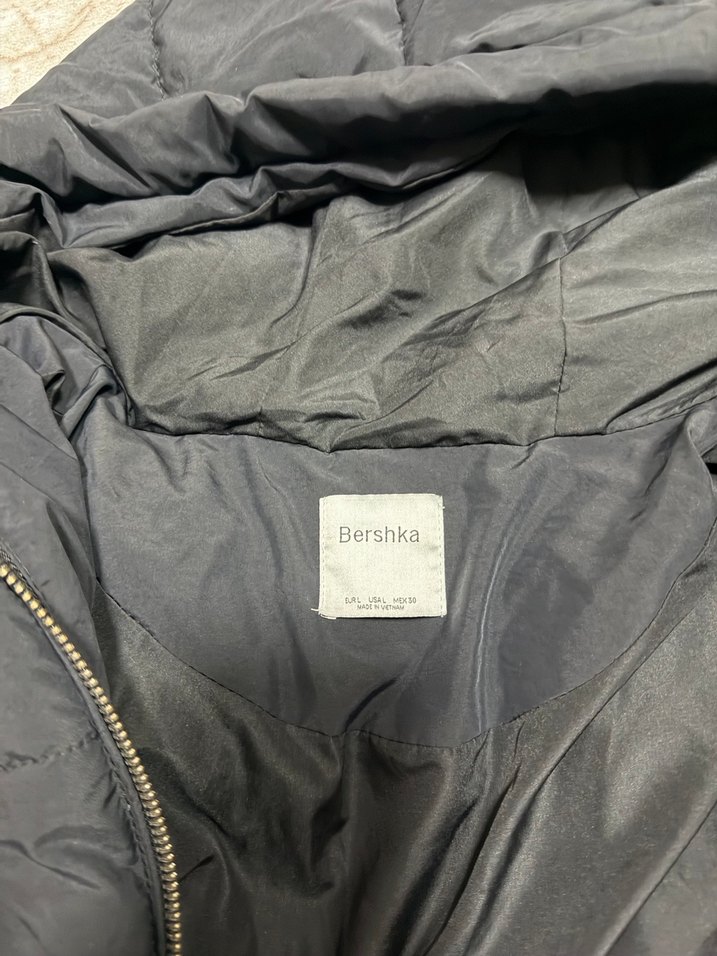 Gri Kadın Puff Mont, Salaş Kesim, Yüksek Yaka - Görsel 3