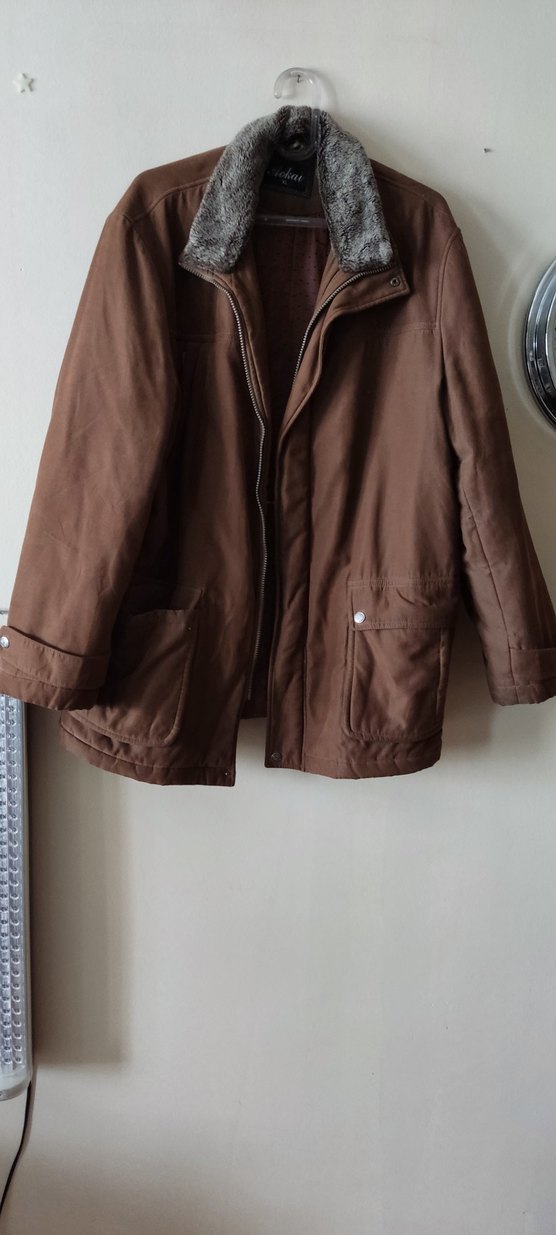 Kahverengi Süet Erkek Kaban - Görsel 2