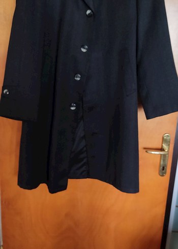 Siyah Düğmeli Midi Erkek Kaban - Görsel 2