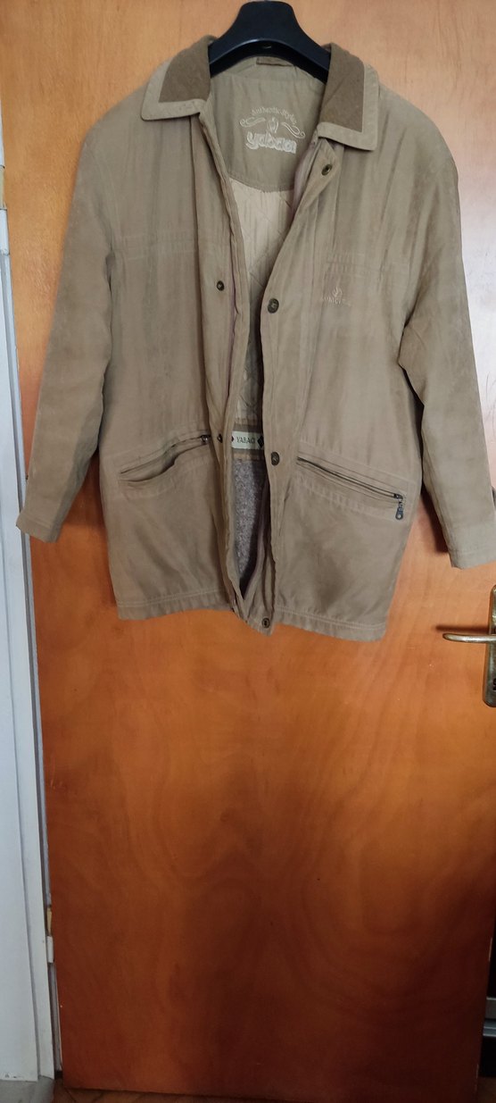 Bej Süet Erkek Düğmeli Midi Ceket - Görsel 2