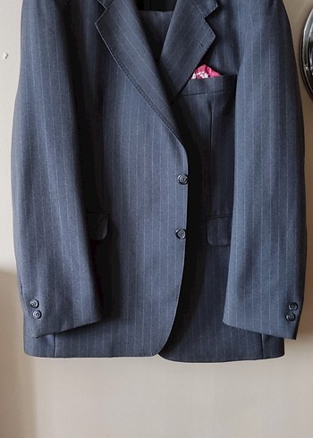 Düğmeli Gri Erkek Takım Elbise alt ve üst takım elbise - Görsel 2