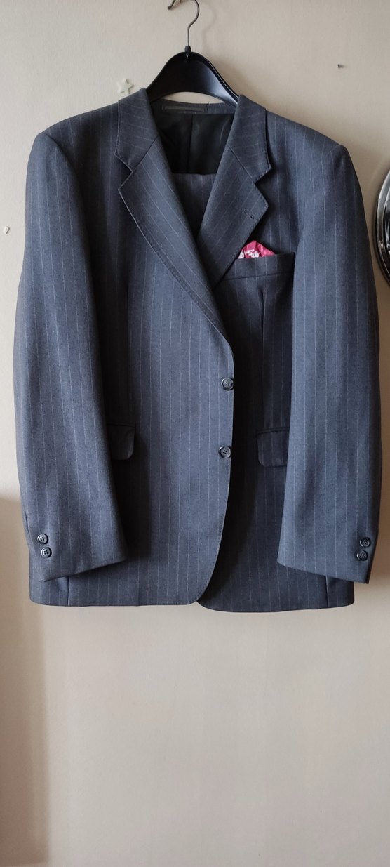 Düğmeli Gri Erkek Takım Elbise alt ve üst takım elbise - Görsel 2