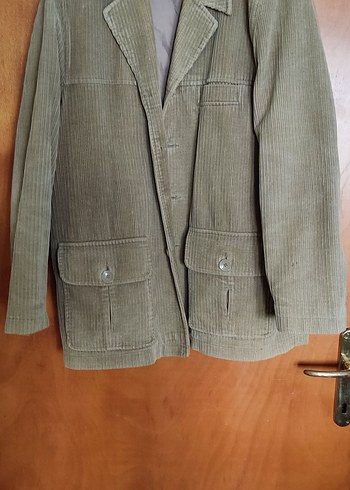 Bej fitilli kadife Düğmeli Erkek Ceket - Görsel 2