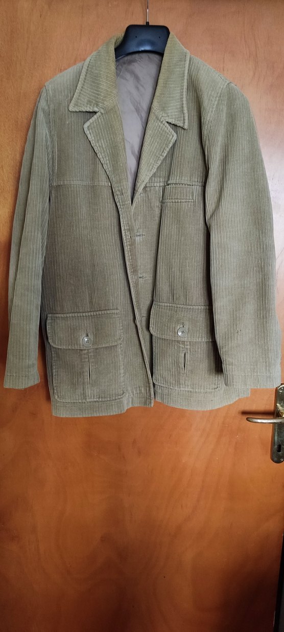 Bej fitilli kadife Düğmeli Erkek Ceket - Görsel 2