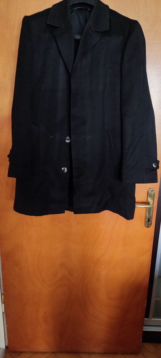 Düğmeli Siyah Midi Erkek Kaban - Görsel 2