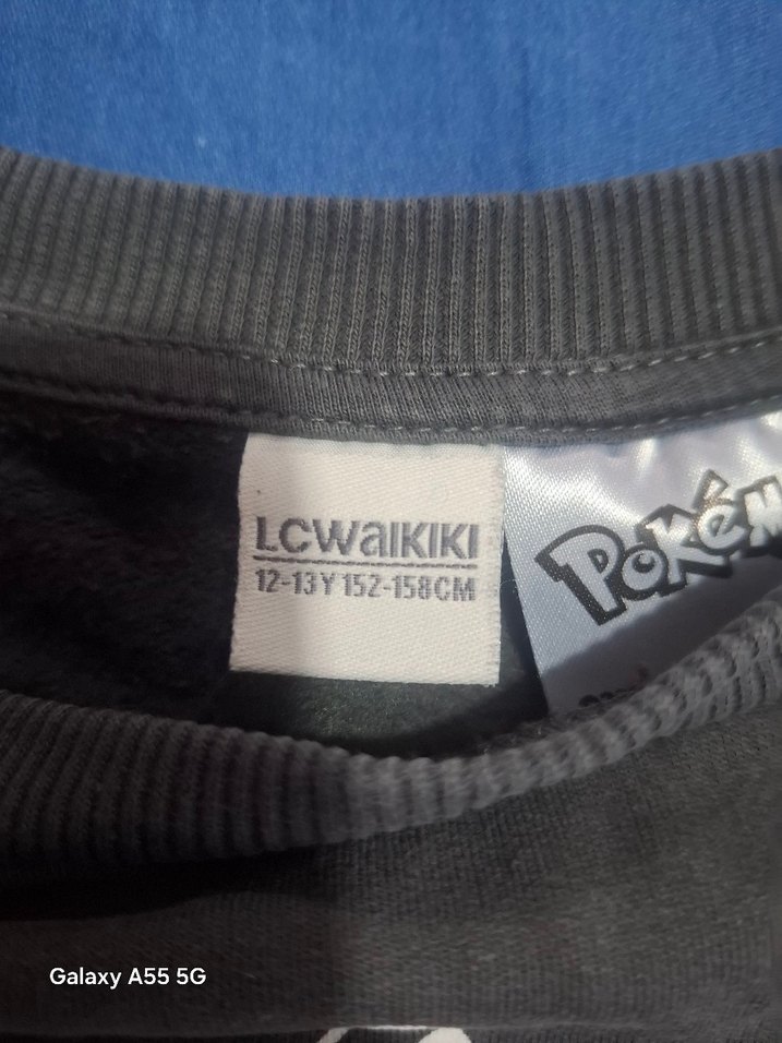 Gri Pikachu Baskılı Erkek Sweatshirt - Görsel 3