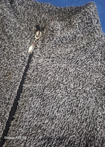 Erkek Gri Fermuarlı Uzun Kollu Polar - Görsel 2