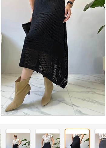 Düz Örgü Kadın Uzun Etek - Görsel 3