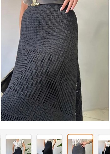 Düz Örgü Kadın Uzun Etek - Görsel 4