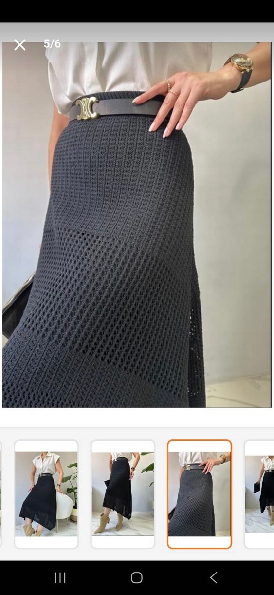 Düz Örgü Kadın Uzun Etek - Görsel 4