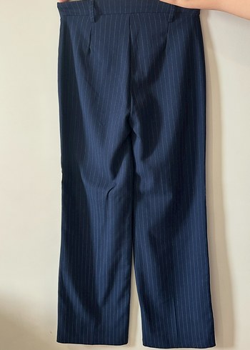 Lacivert Midi Kadın Kumaş Pantolon - Görsel 2