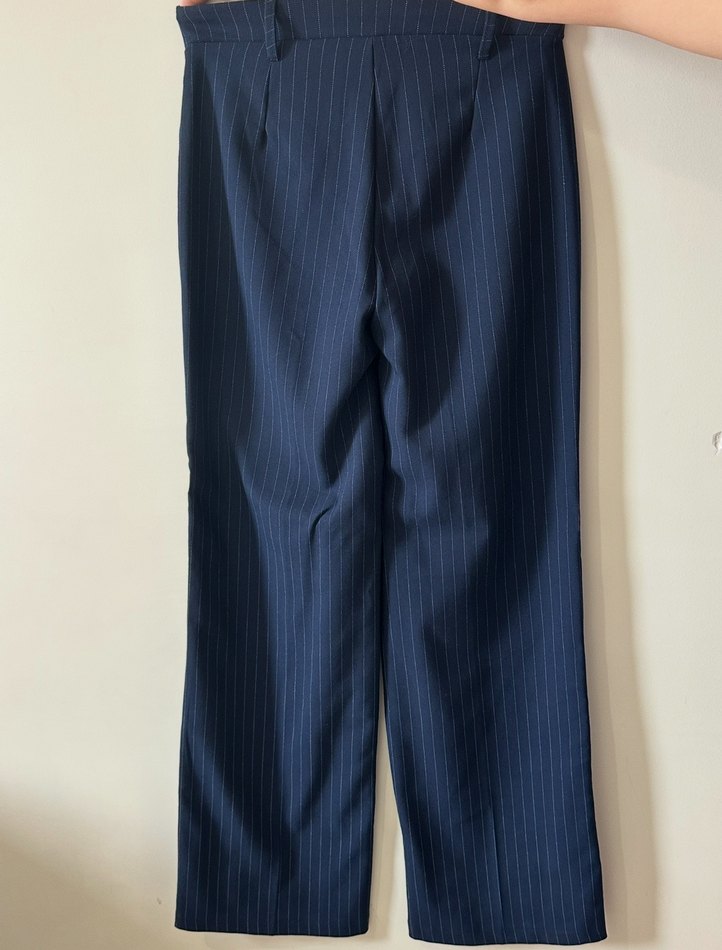 Lacivert Midi Kadın Kumaş Pantolon - Görsel 2