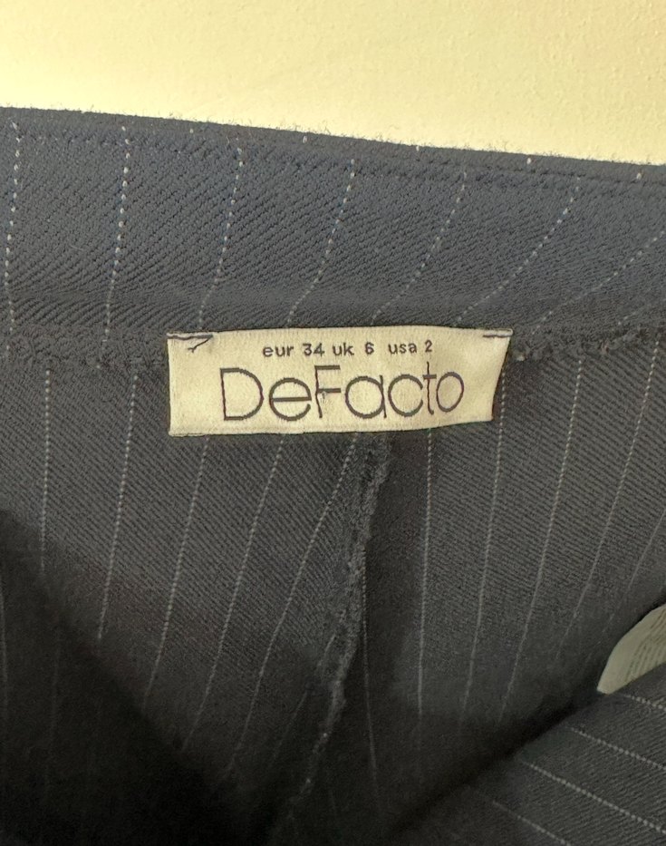 Lacivert Midi Kadın Kumaş Pantolon - Görsel 3